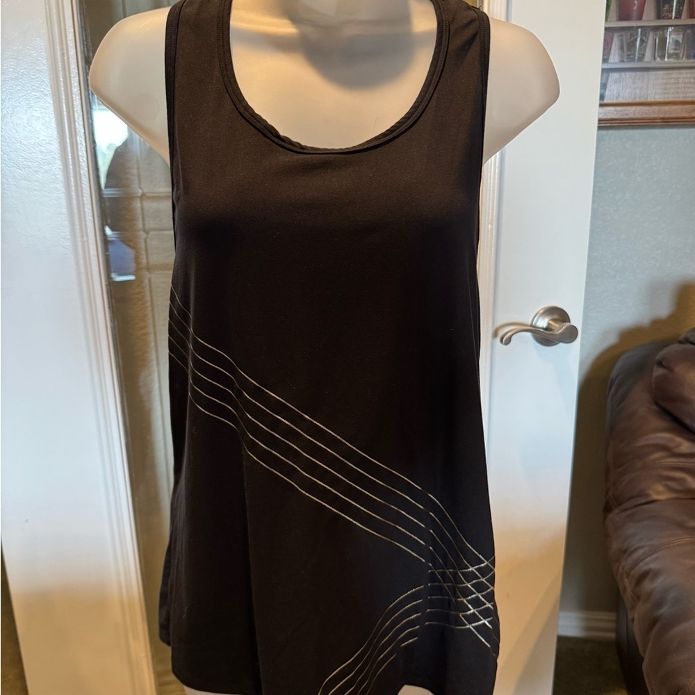 Champion Black Tank with Gold Line Accents Small